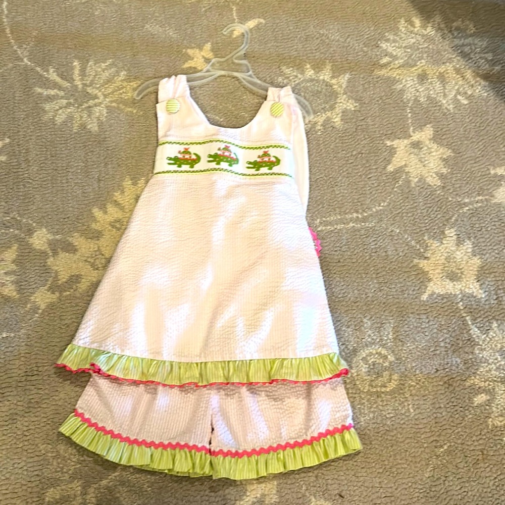 COPY - Shrimp and Grits pink seersucker set